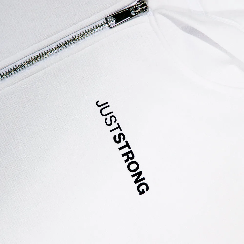 White 1/2 Zip Hoodie
