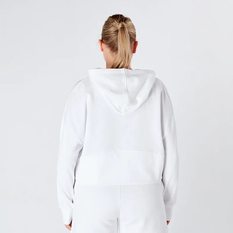 White 1/2 Zip Hoodie