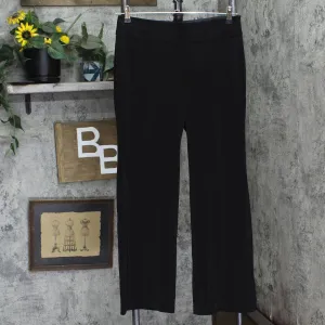 White House Black Market Womens Flare Leg Side Zip Dress Pants Black 6 Short