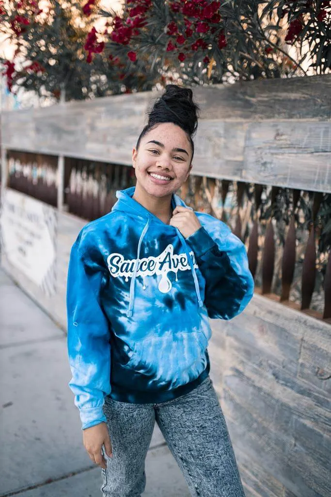 White SA Drip | Ocean Waves Hoodie
