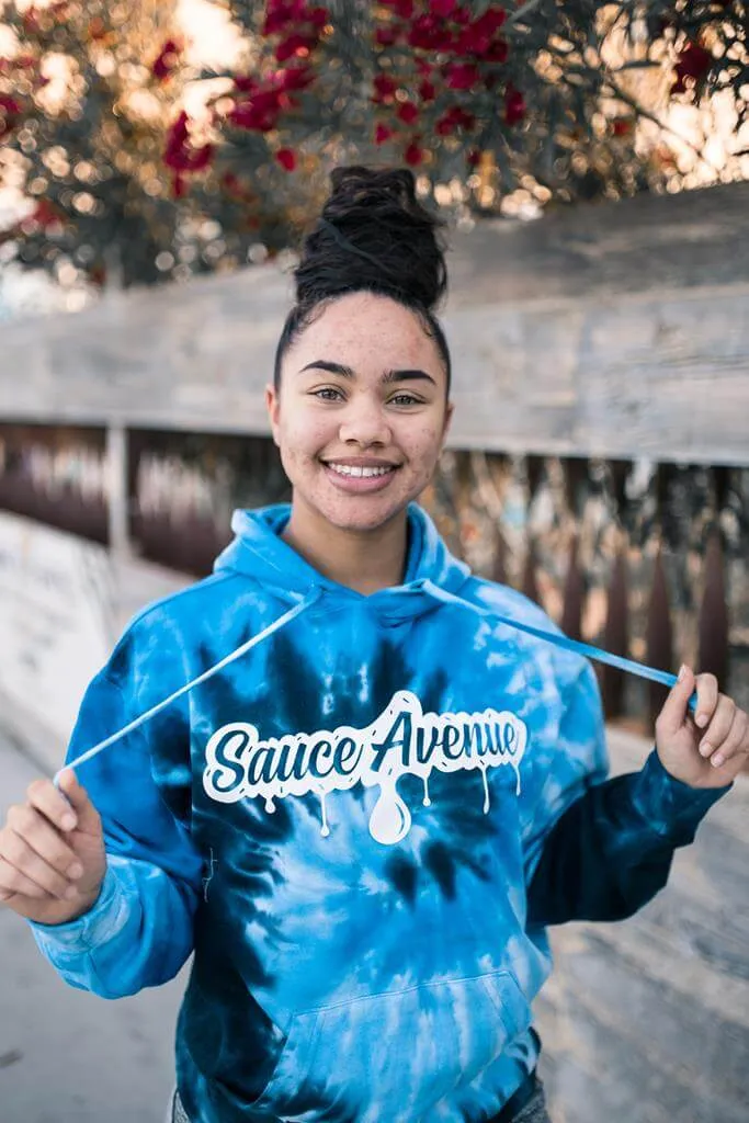 White SA Drip | Ocean Waves Hoodie