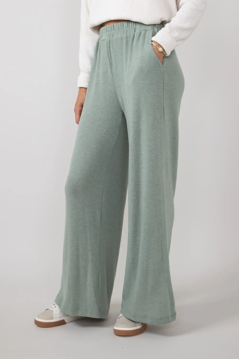 Wide Leg Lounge Pants for Women in Olive | NP70169F-OLIVE