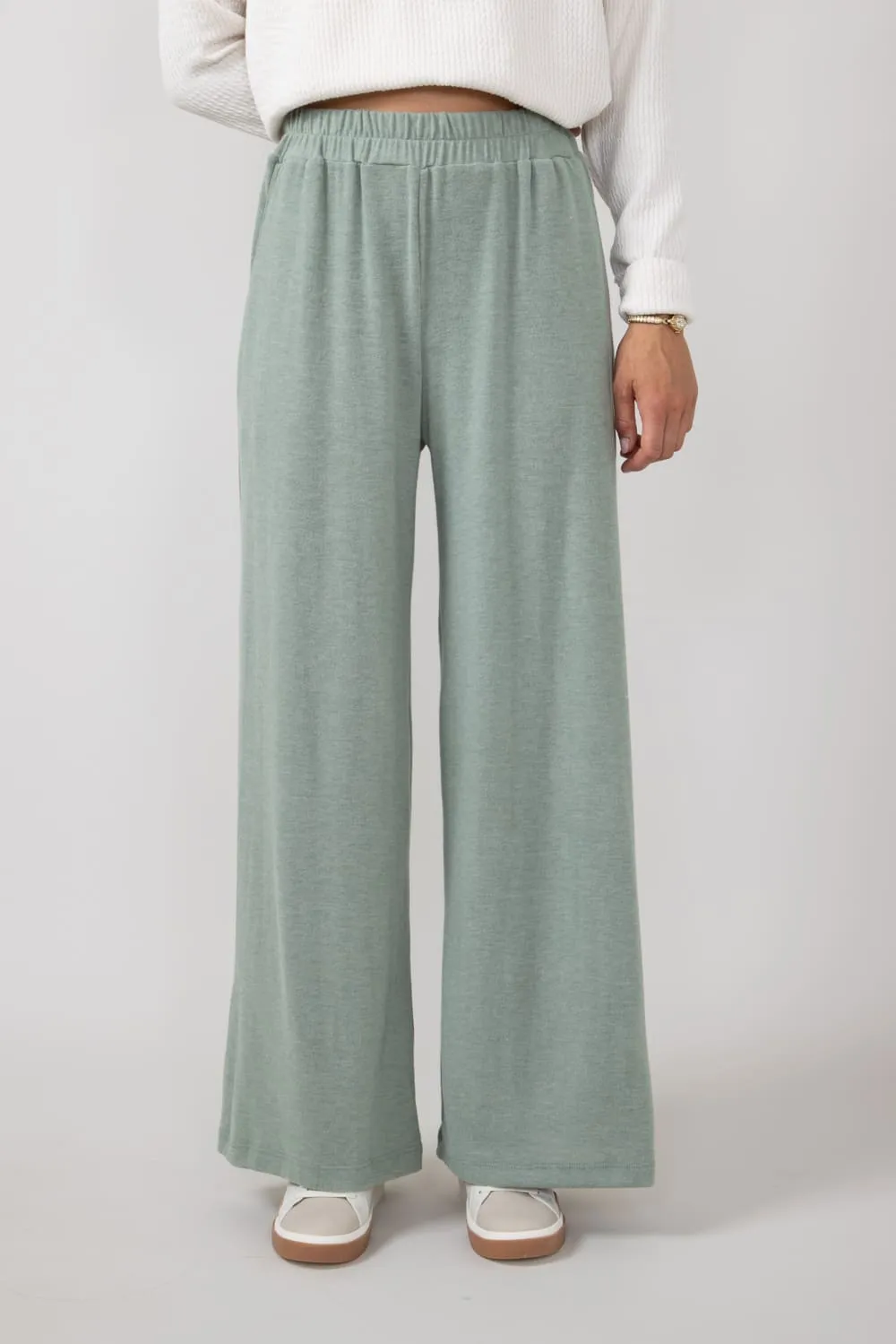 Wide Leg Lounge Pants for Women in Olive | NP70169F-OLIVE