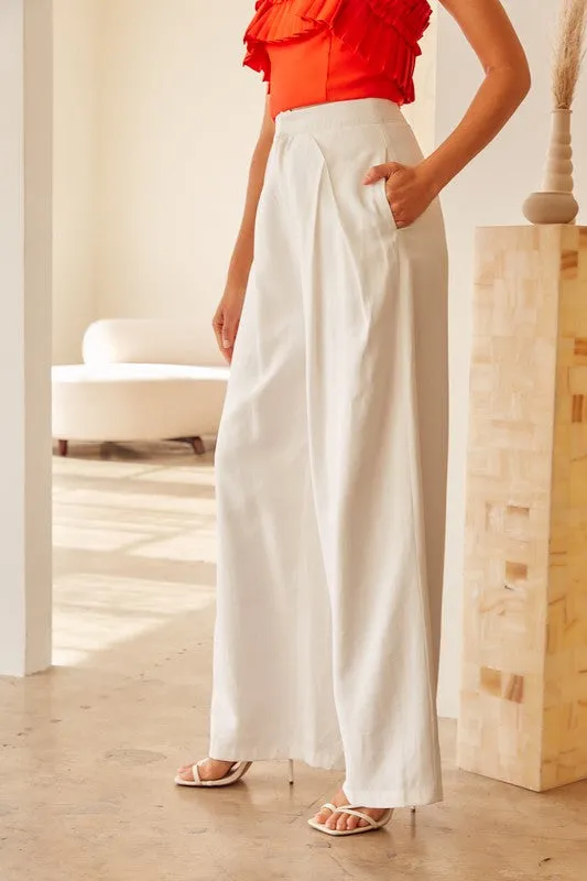 Wide Leg Pants (Aqua, Pink, or White)