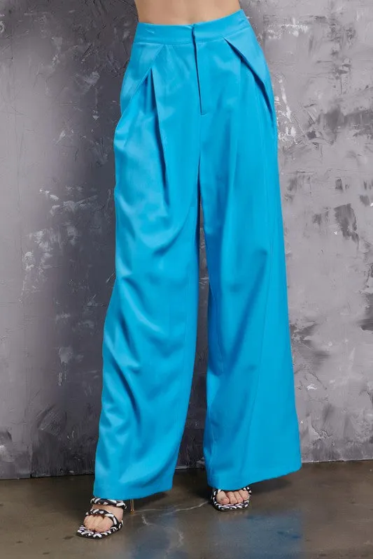Wide Leg Pants (Aqua, Pink, or White)
