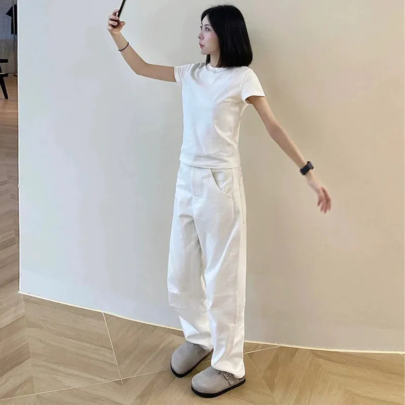 Wide-Leg White Pants