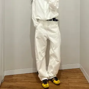 Wide-Leg White Pants