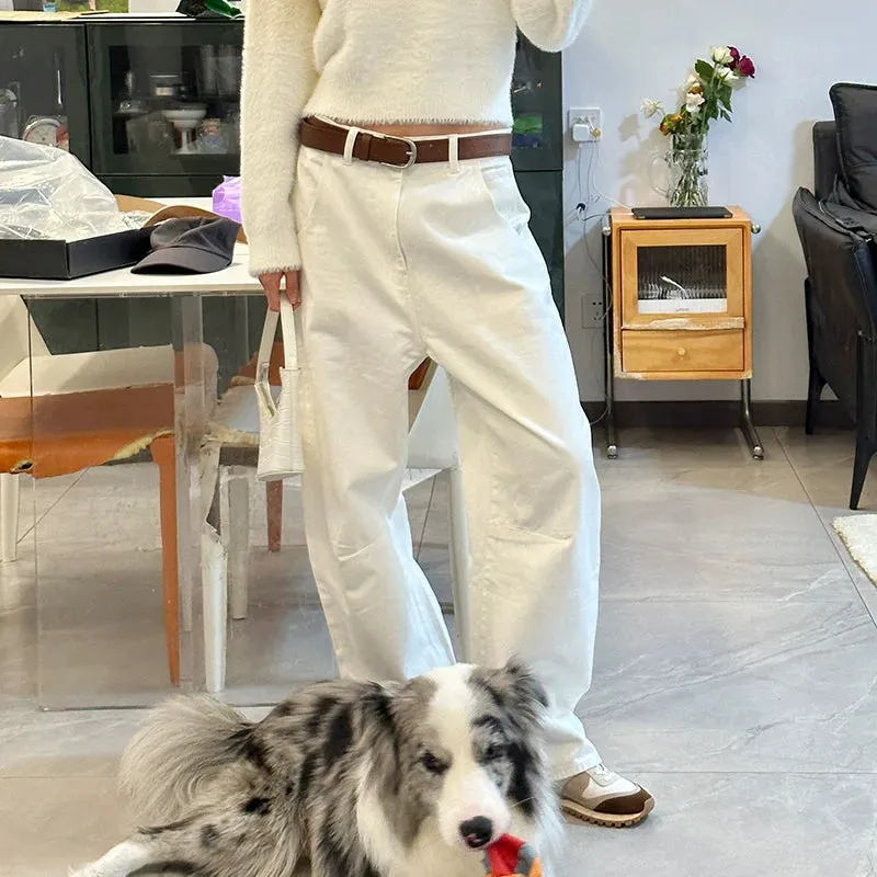 Wide-Leg White Pants