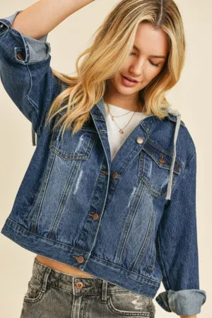 Winona Denim Terry Hoodie Jacket