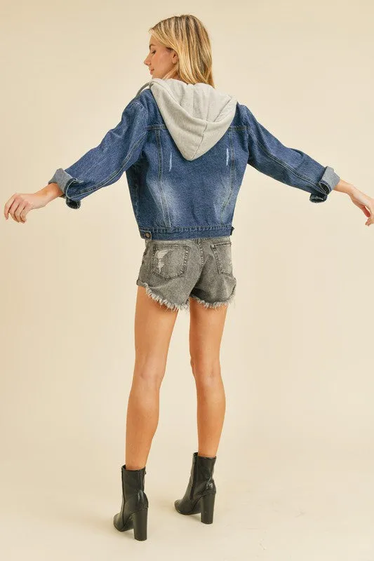 Winona Denim Terry Hoodie Jacket