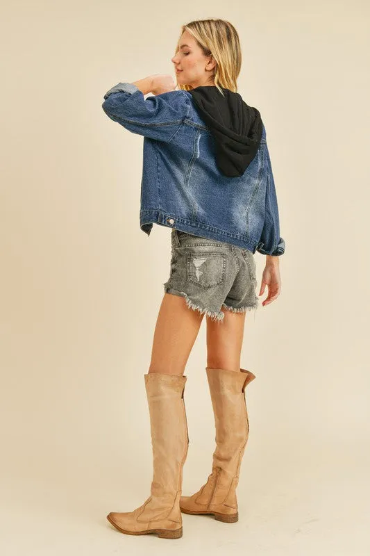 Winona Denim Terry Hoodie Jacket
