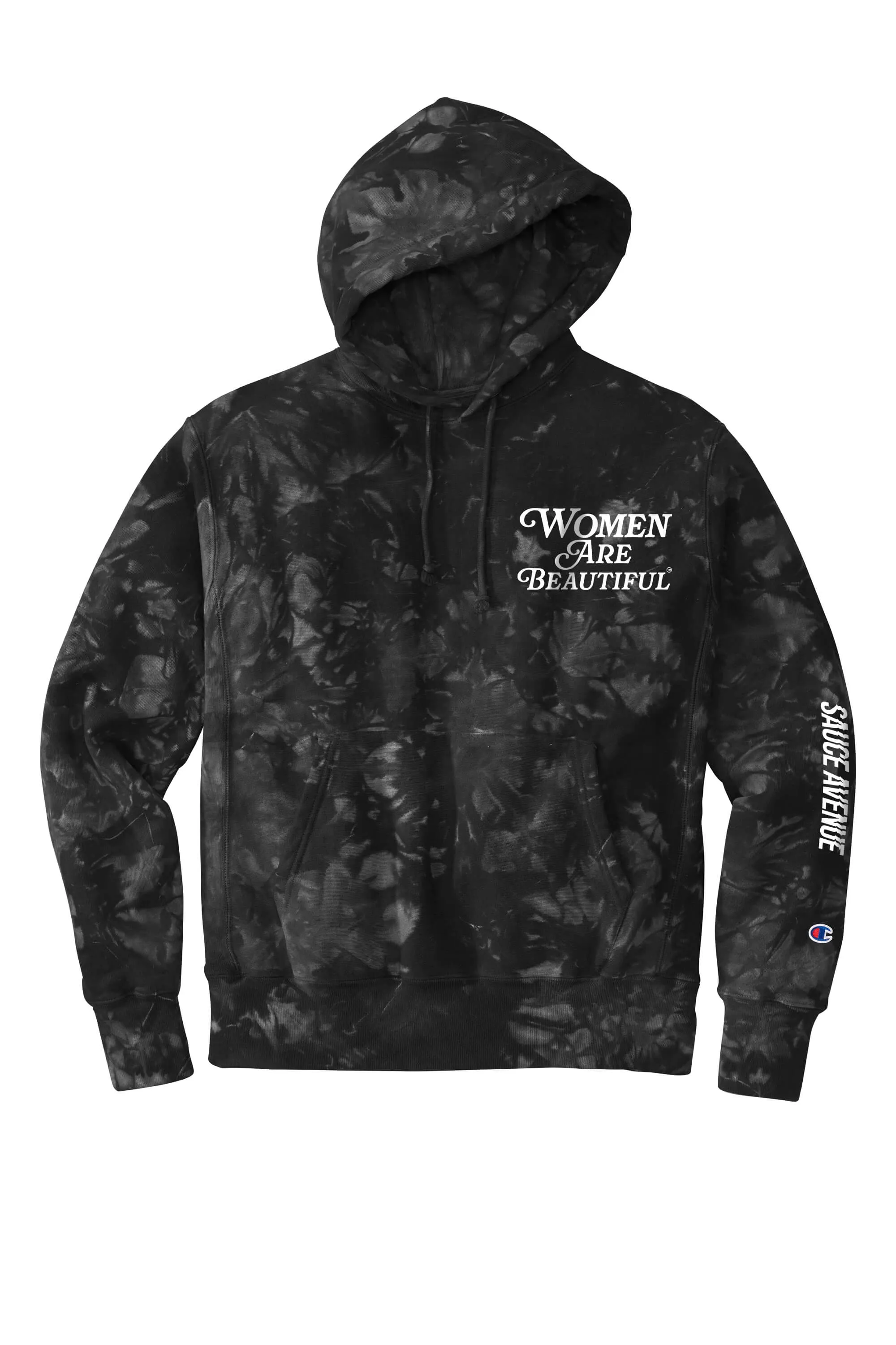 Women Are Beautiful (WH) | Black Champion® Tie-Dye Hoodie
