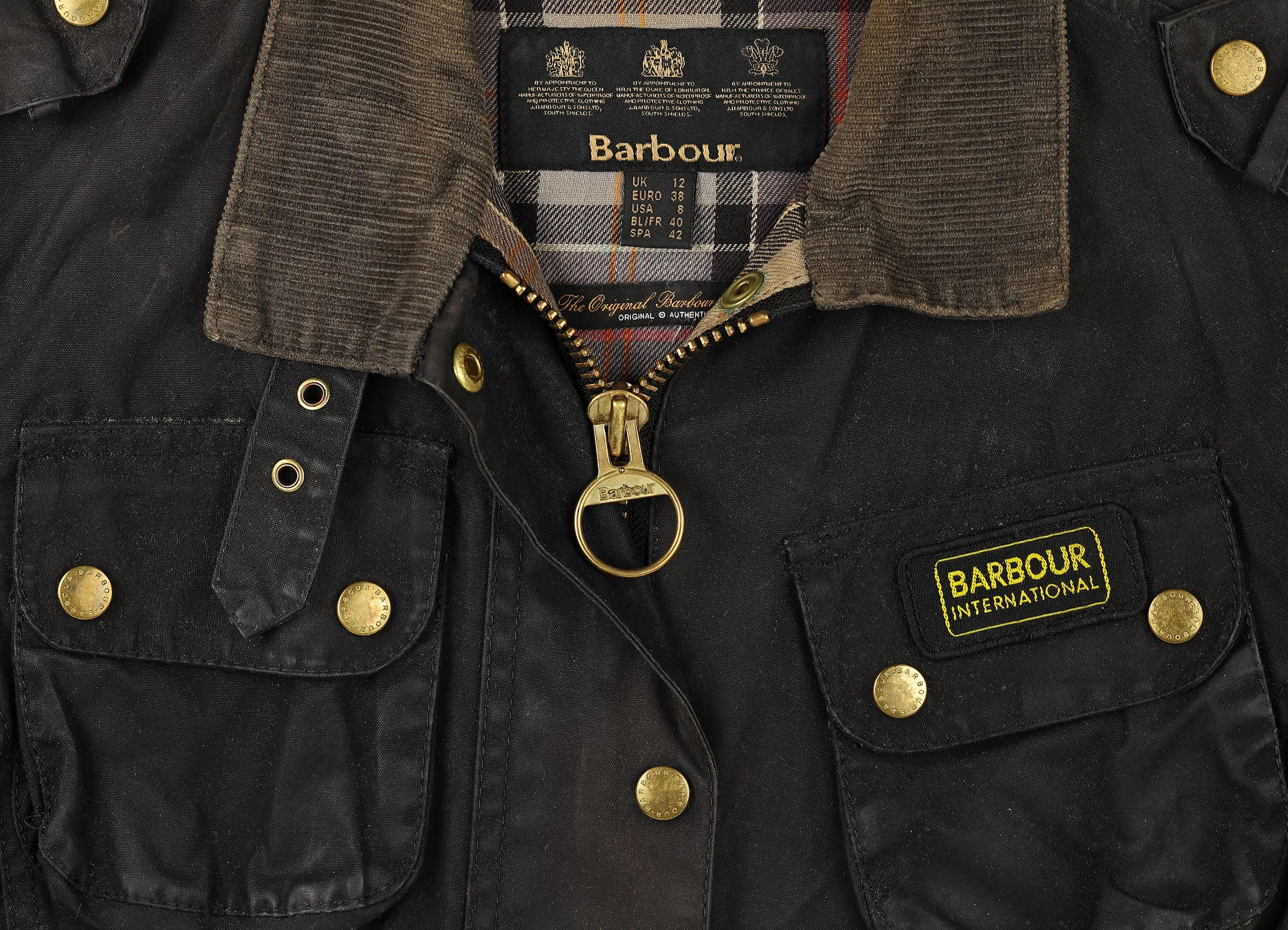 Women's Barbour International Wax Jacket - Black - Women's M