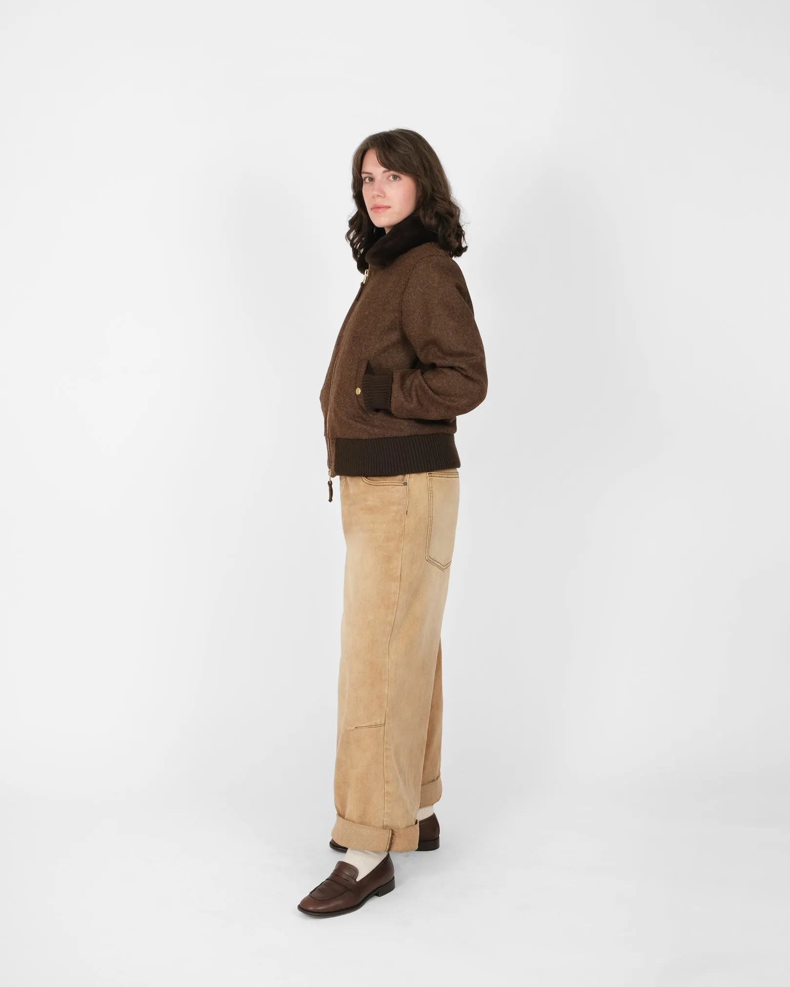 Women's Flyer's Club Jacket - Medium Brown Mix