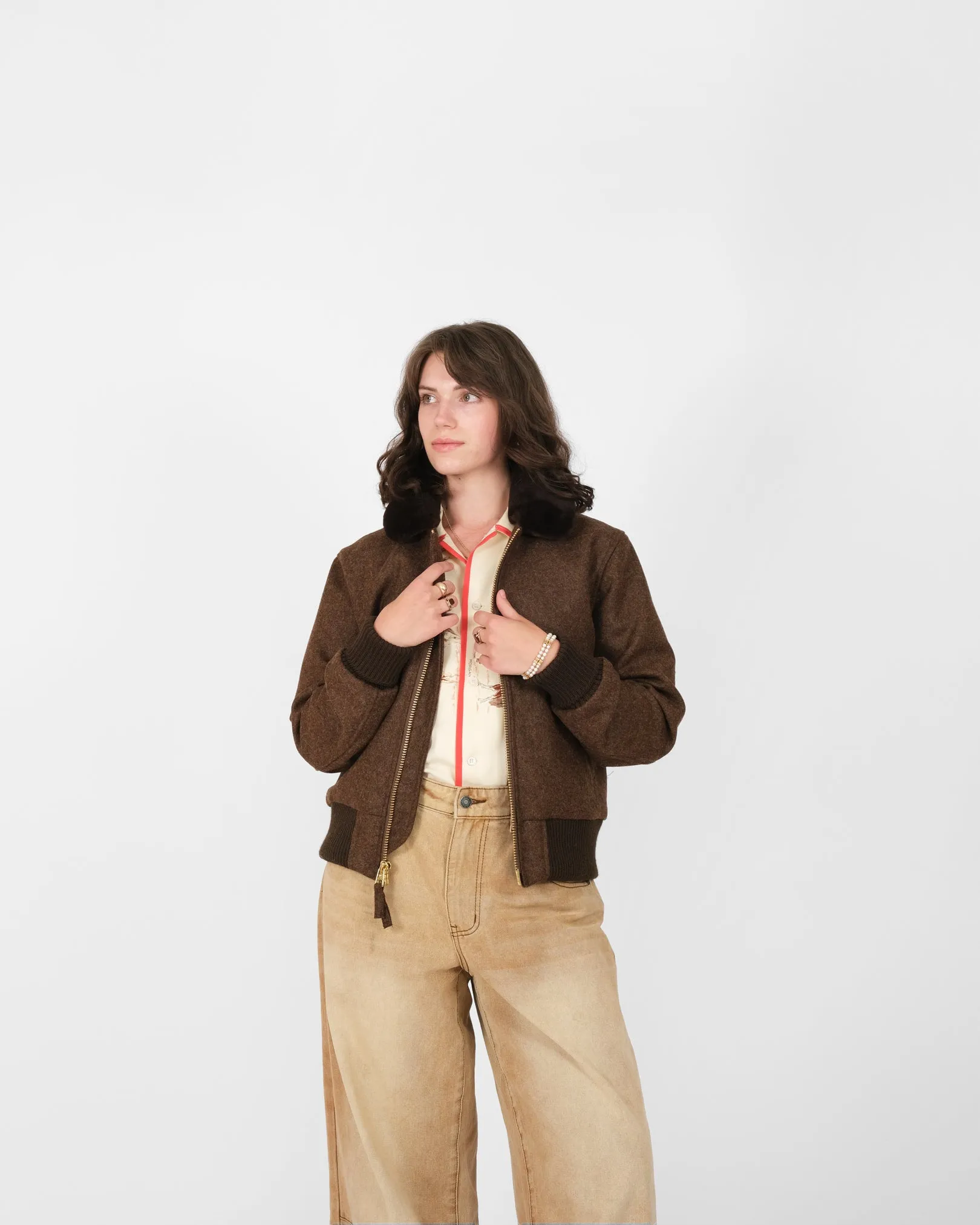 Women's Flyer's Club Jacket - Medium Brown Mix