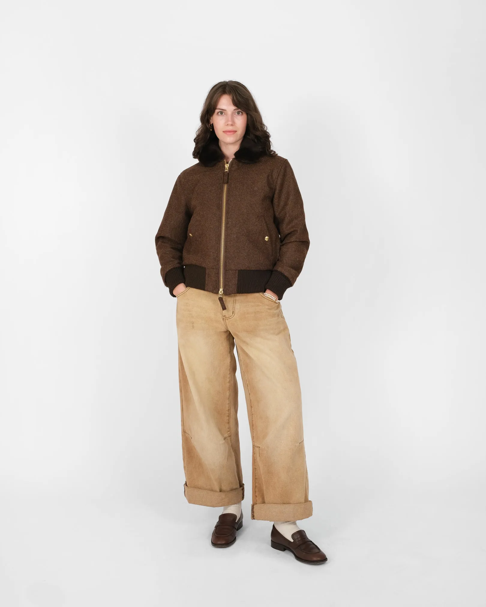 Women's Flyer's Club Jacket - Medium Brown Mix