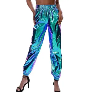 Women’s High-Waist Metallic Jogger Pants