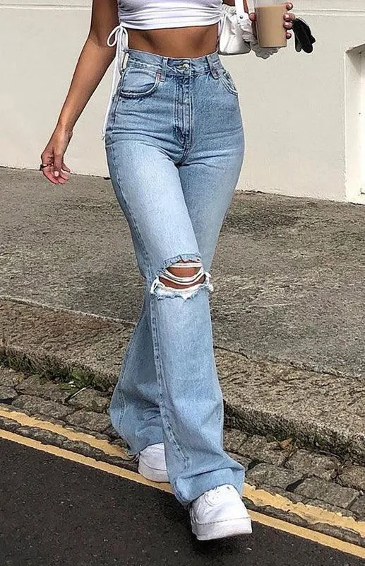 Women's Jeans - Wide Leg Flared Pants