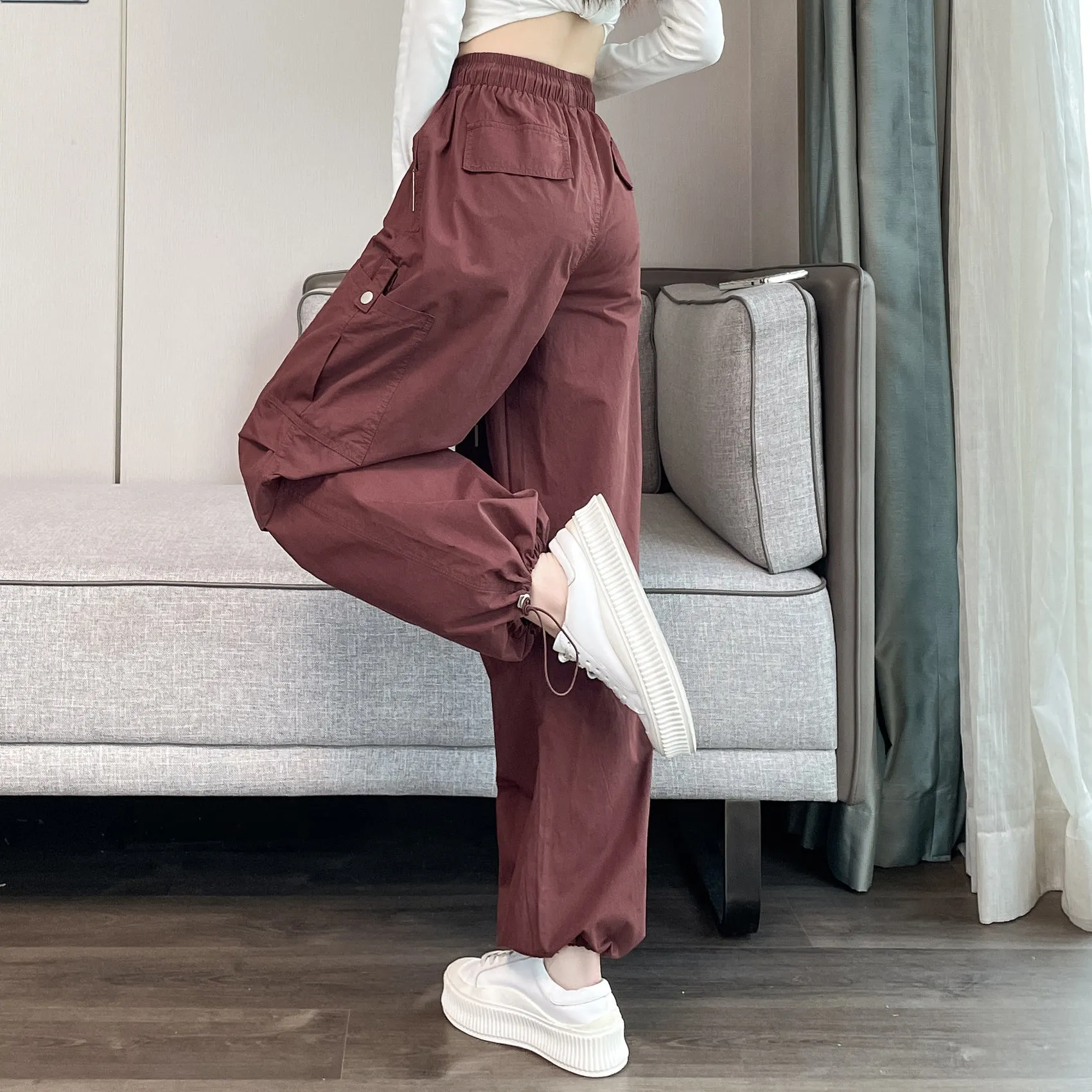 Women's Lightweight and Breathable High Waisted Cargo Pant