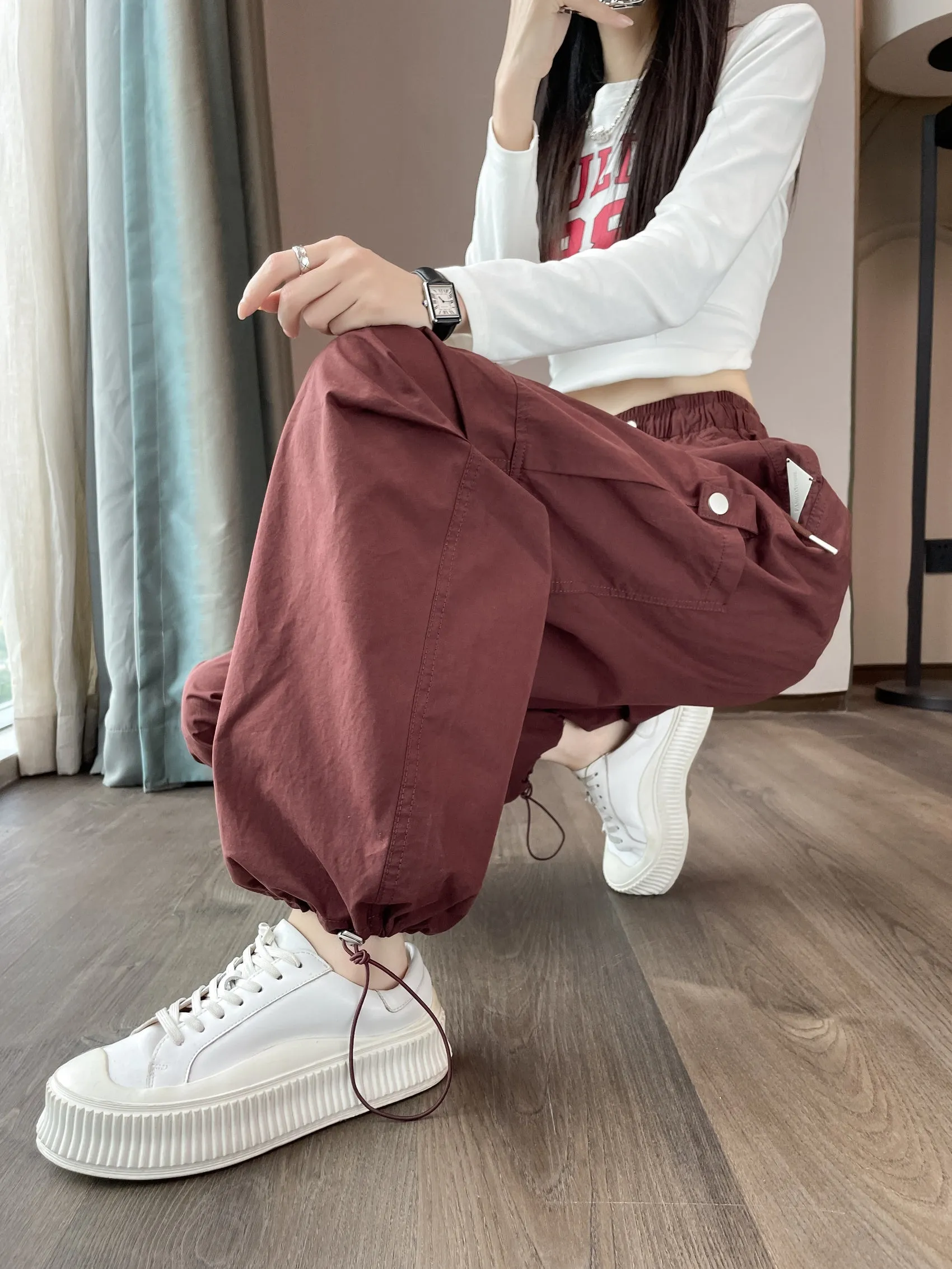 Women's Lightweight and Breathable High Waisted Cargo Pant