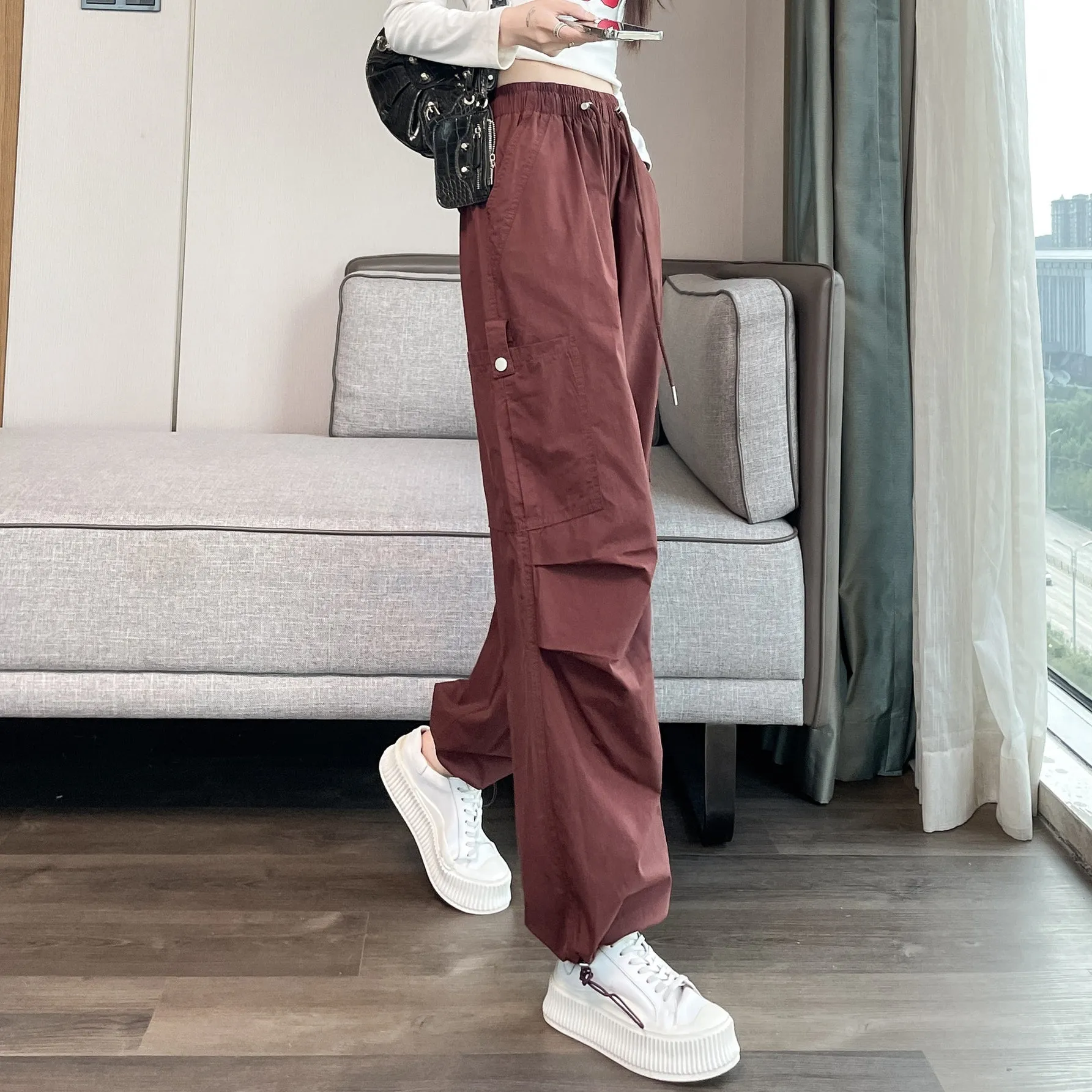 Women's Lightweight and Breathable High Waisted Cargo Pant