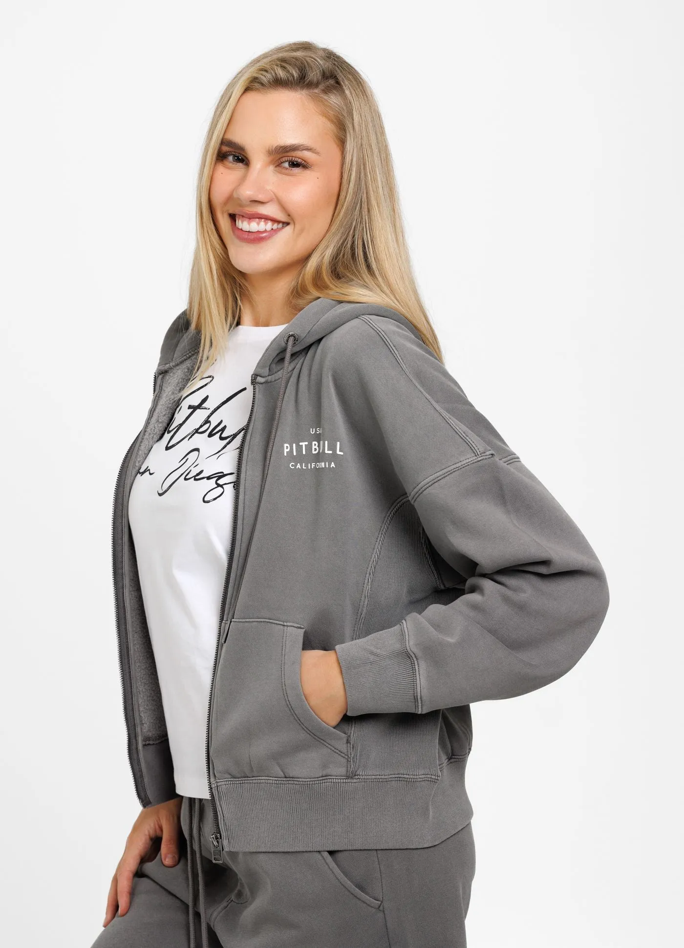 Women's zip-up hoodie Washed Manzanita