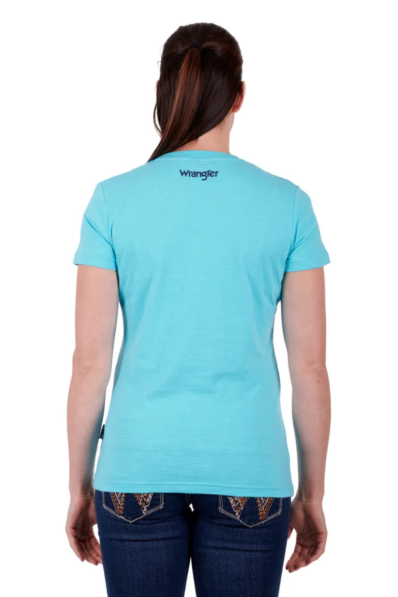 Wrangler Addison SS Ladies Tee Aqua