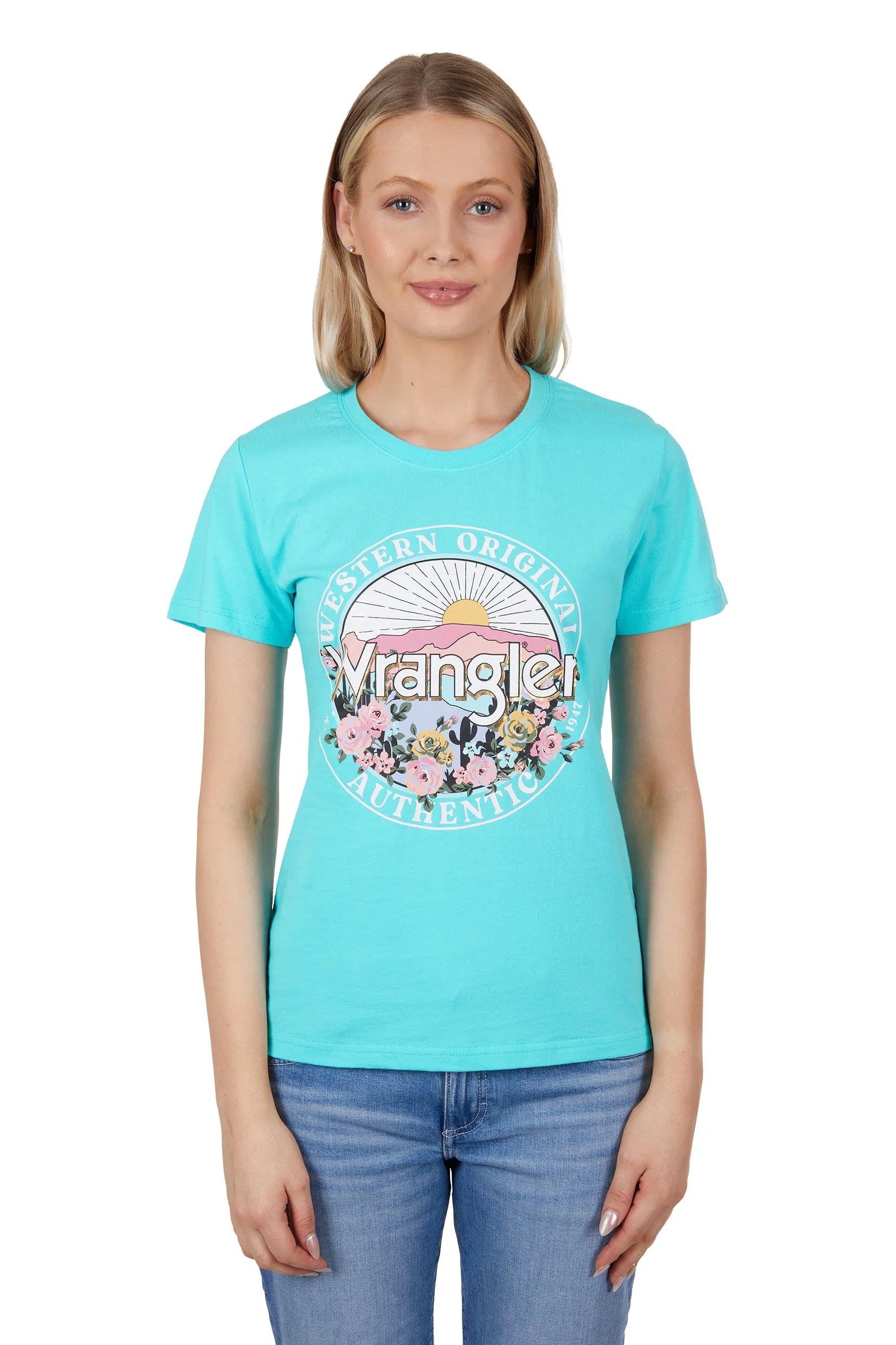 Wrangler Ladies Sara SS Tee Aqua
