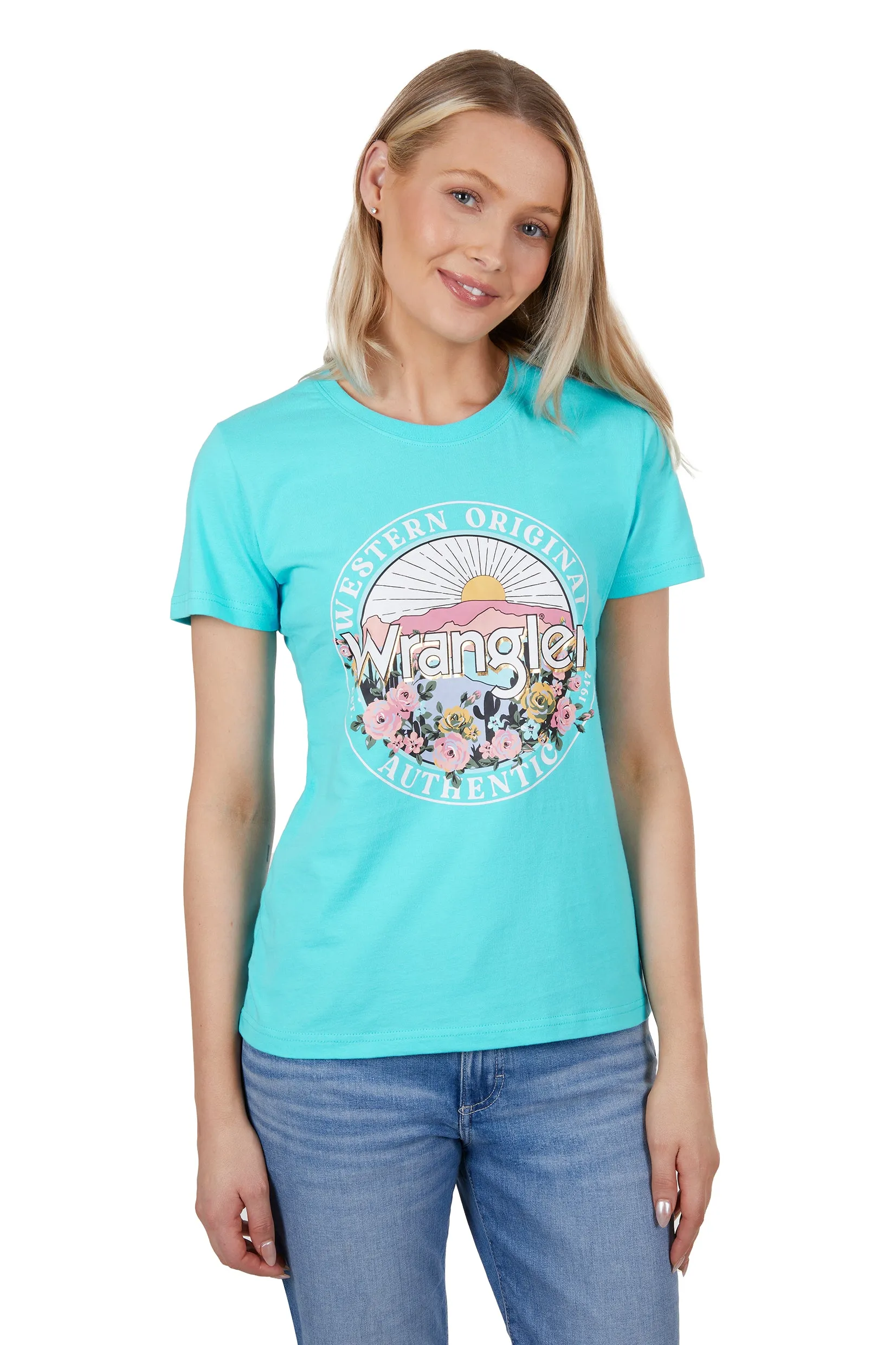 Wrangler Ladies Sara SS Tee Aqua