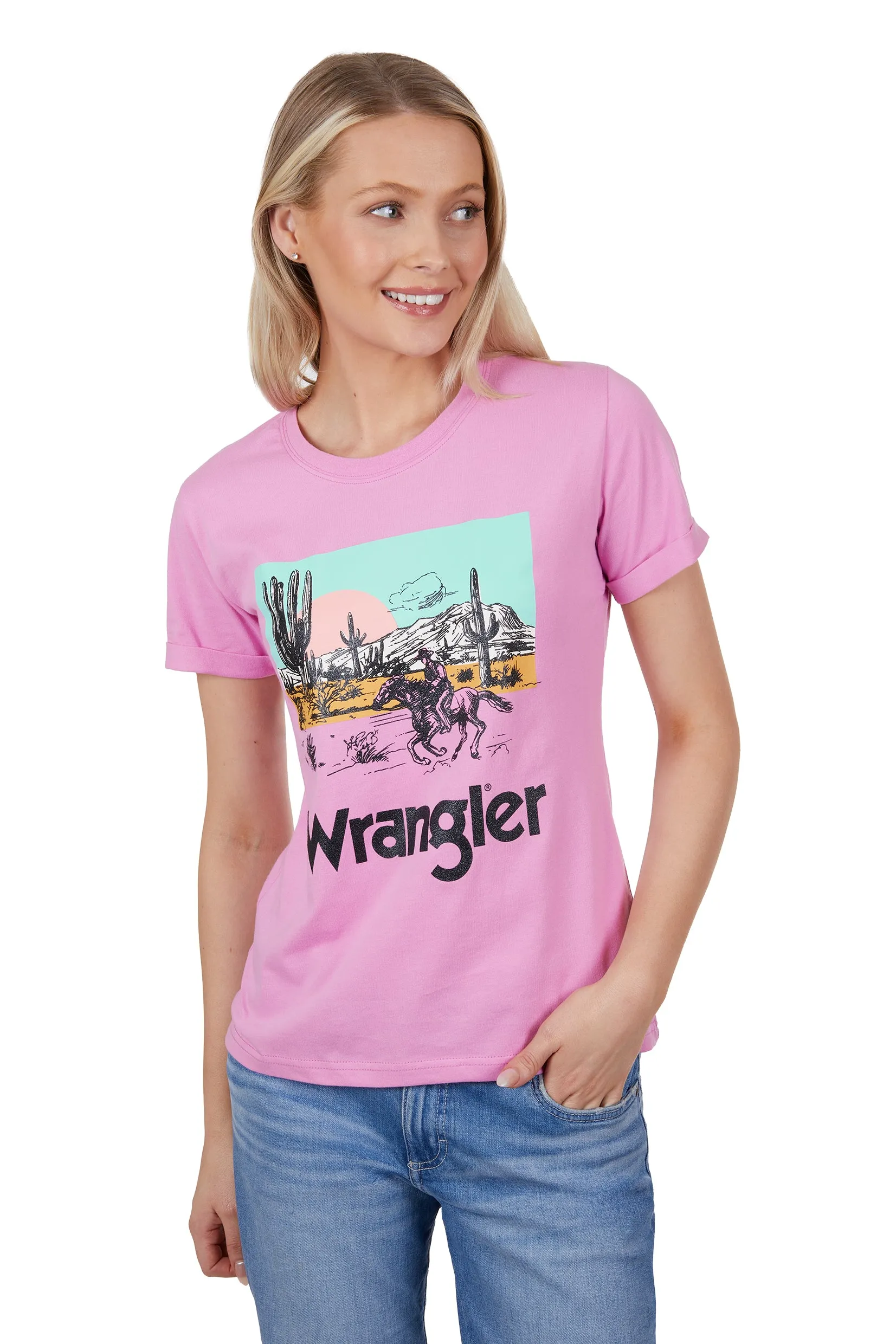 Wrangler Ladies Tegan SS Tee Pink