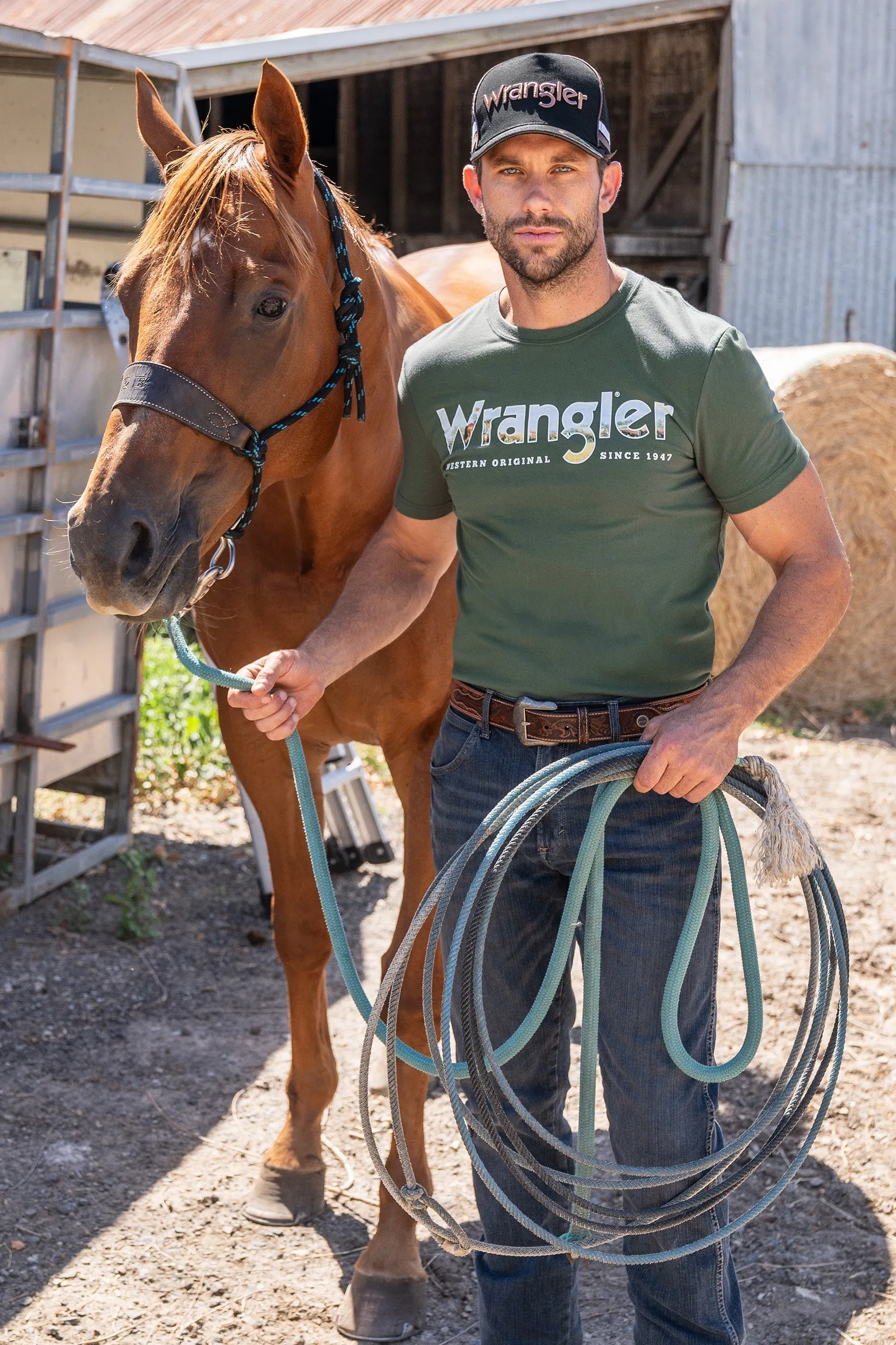 Wrangler Lucas Mens SS Tee Cypress