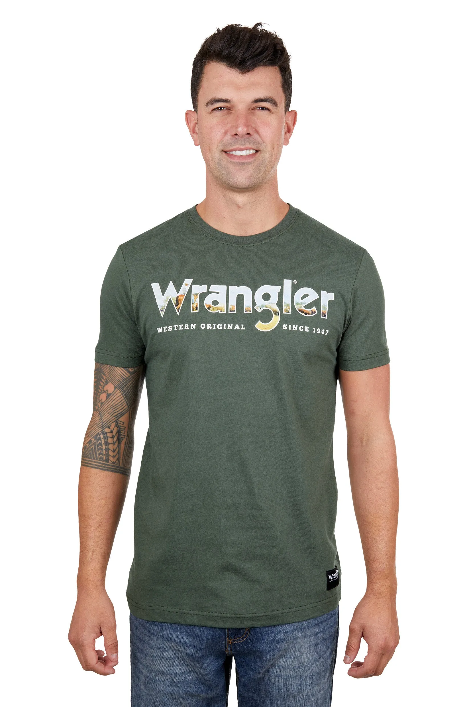 Wrangler Lucas Mens SS Tee Cypress