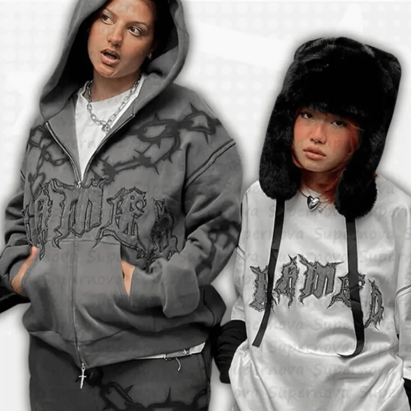 Y2k Gothic Zip up Hoodie