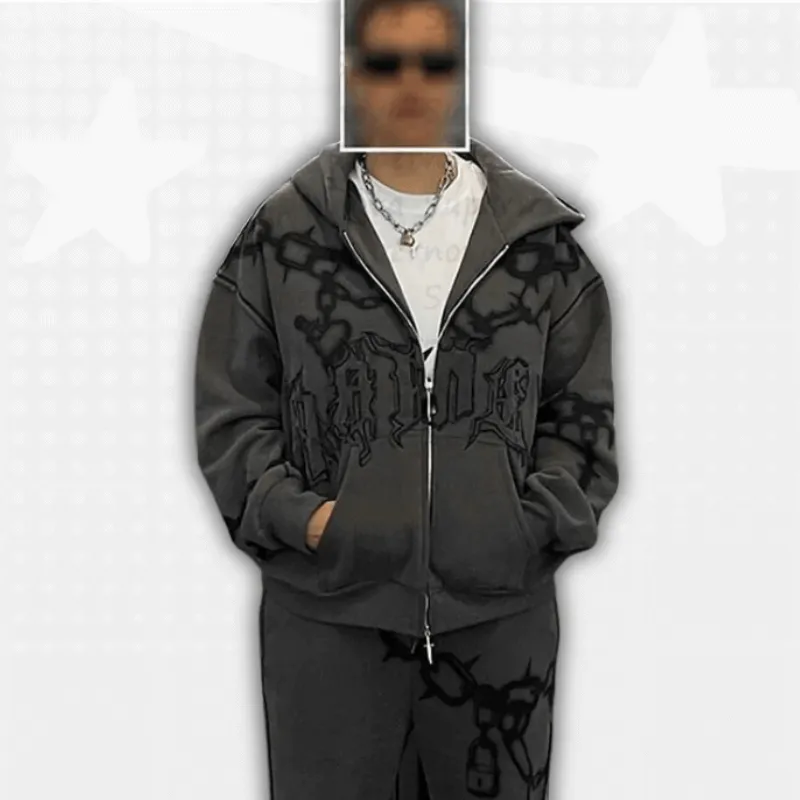 Y2k Gothic Zip up Hoodie