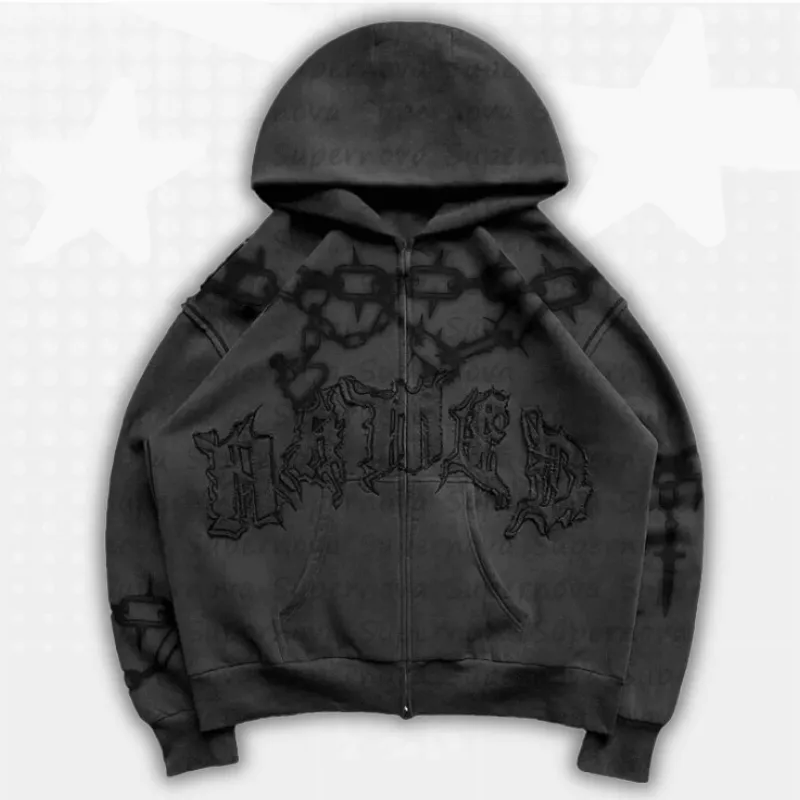 Y2k Gothic Zip up Hoodie
