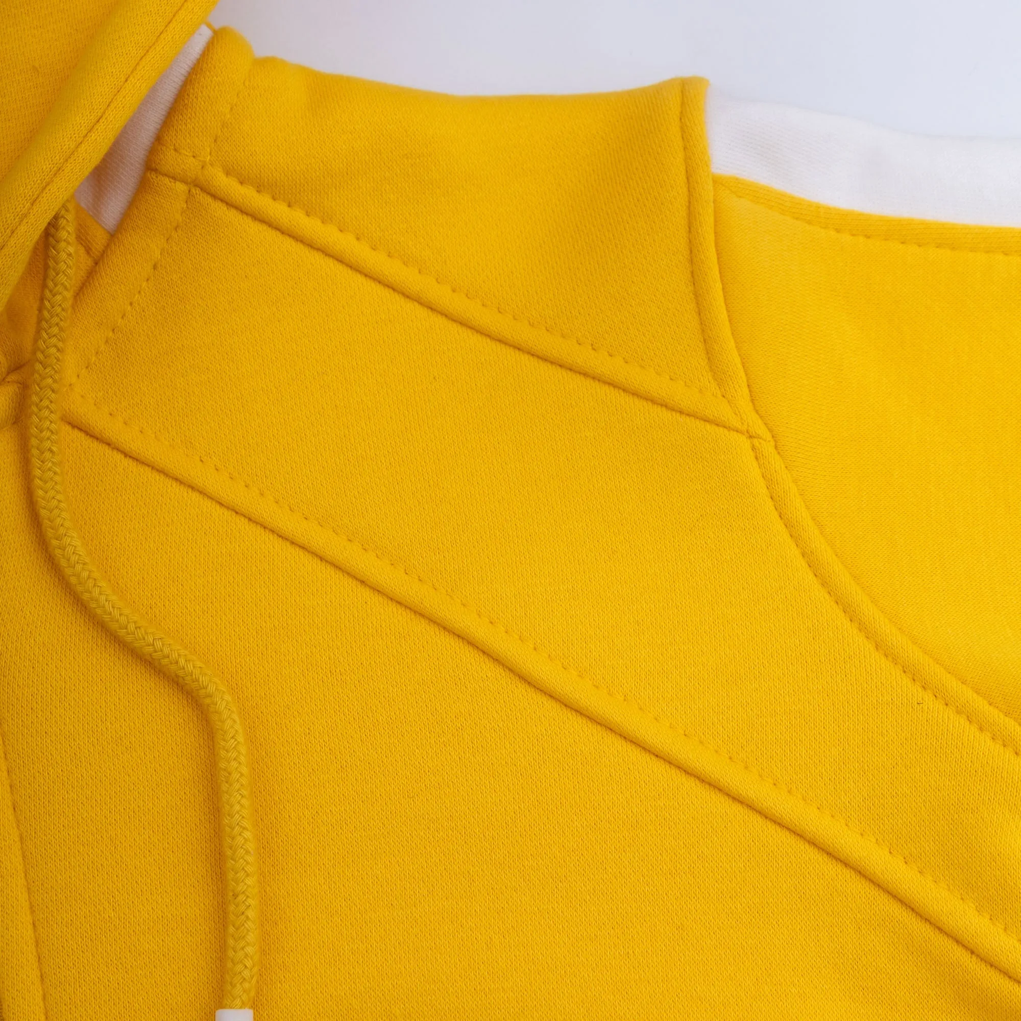 Yellow & White Zipper Hoodie