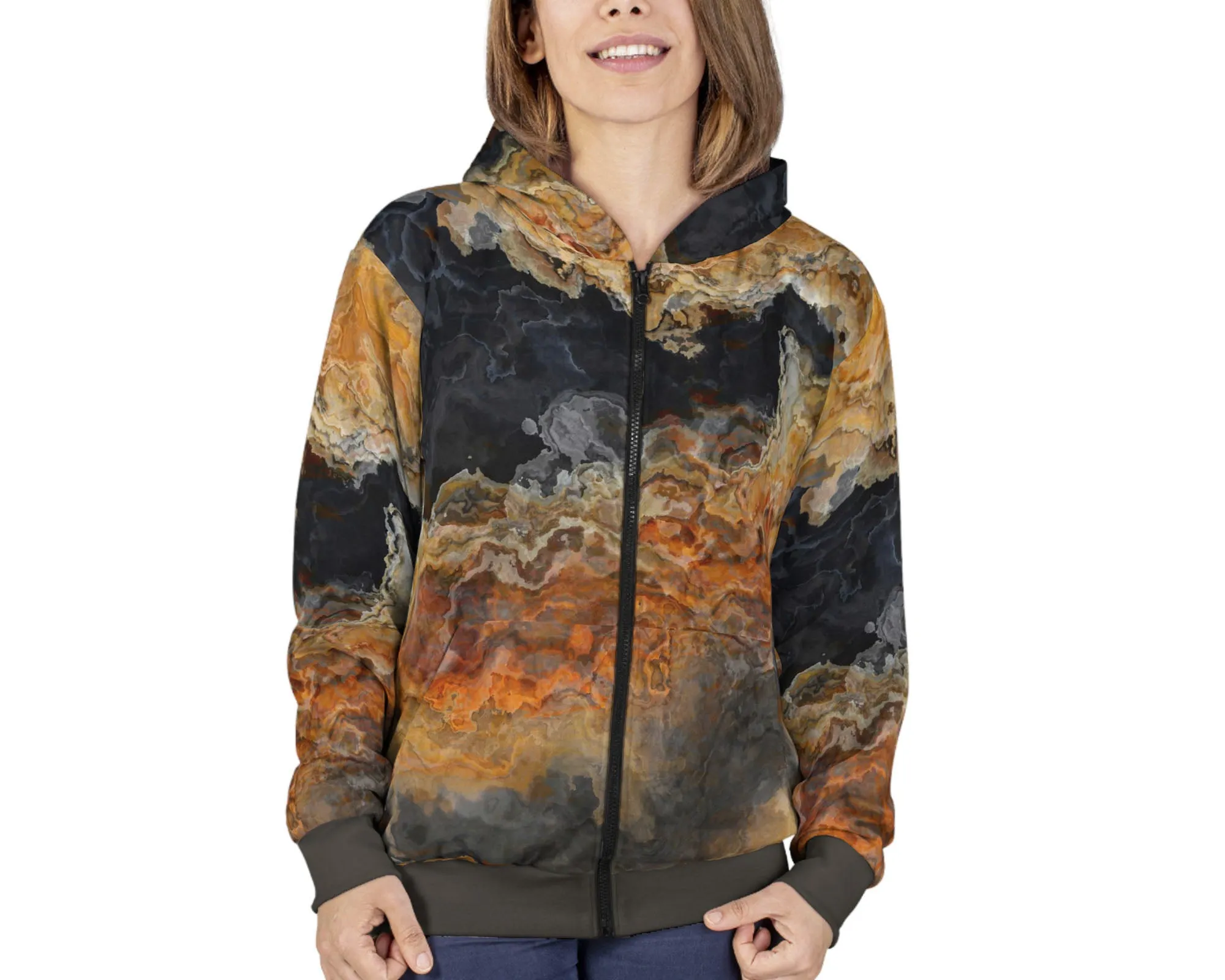 Zip Hoodie, Black Canyon
