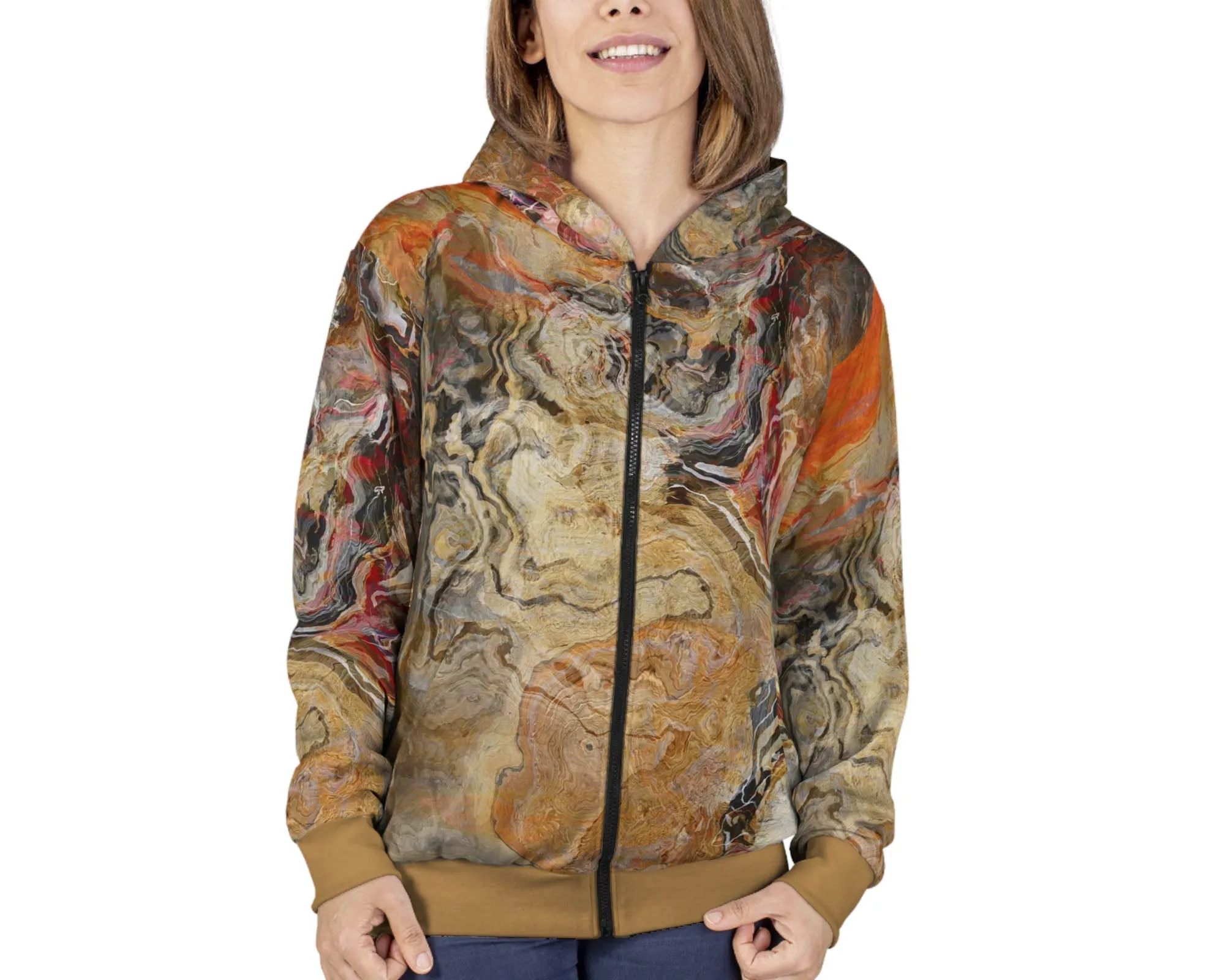 Zip Hoodie, Cinnamon River