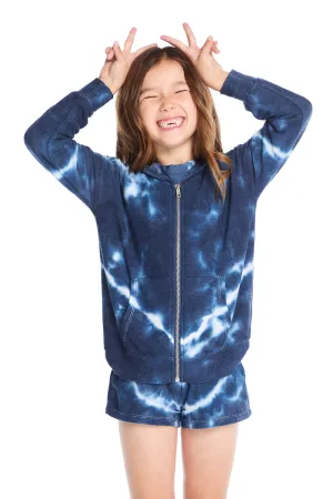 Zip Up Indigo Heart Hoodie