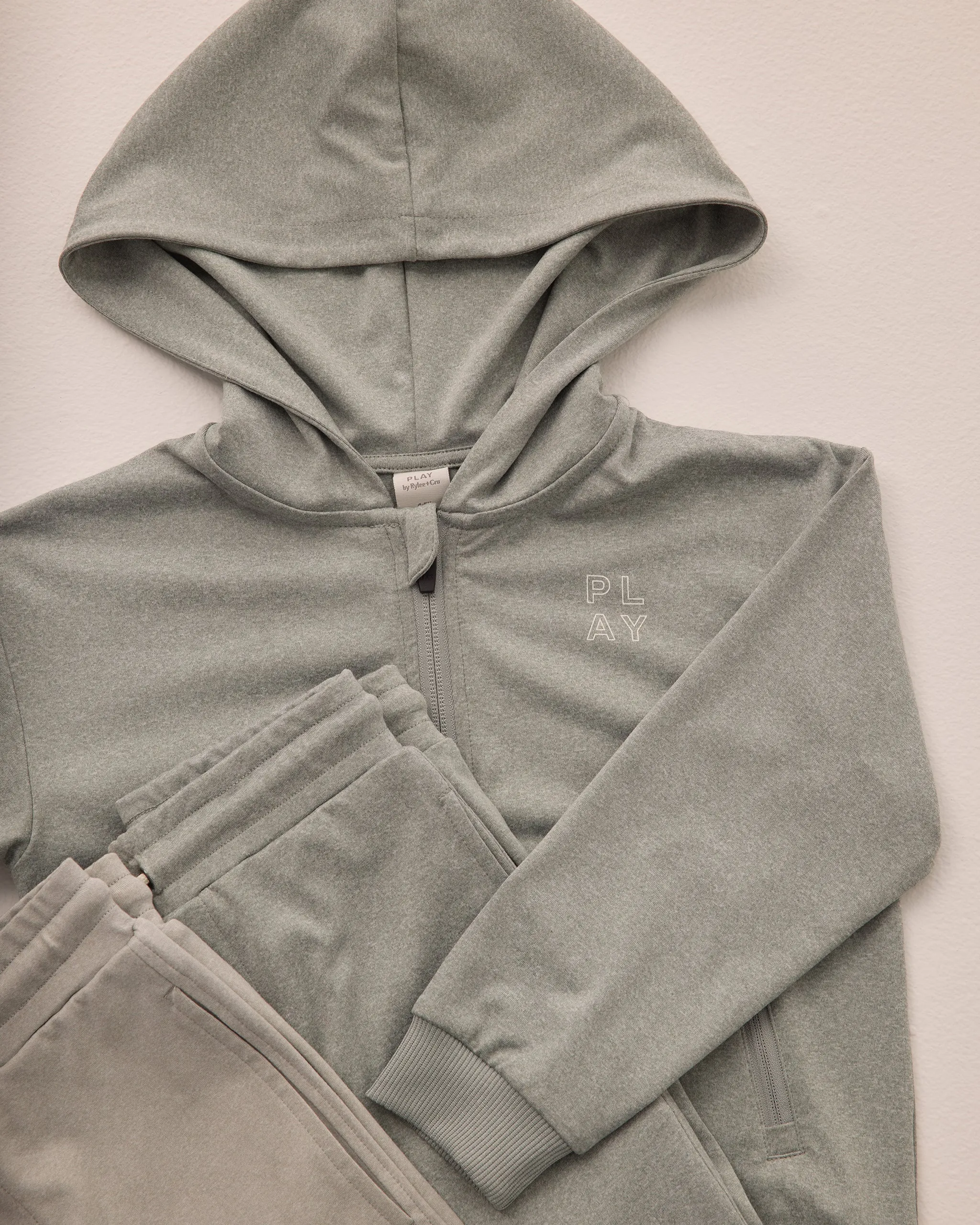 Zip-Up Tech Hoodie || Heathered Eucalyptus